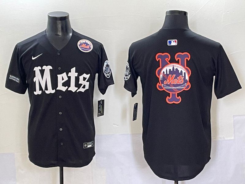 Men 2025 New York Mets Blank Black Five generations Joint Name Nike MLB Jersey style 11